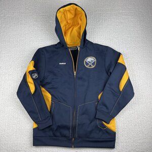 Y2K NHL Buffalo Sabres Reebok Hoodie Sweatshirt Youth L (14-16) Blue Pullover